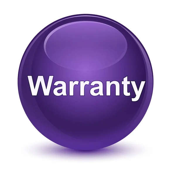 Warranty glassy purple round button — Stock Photo, Image