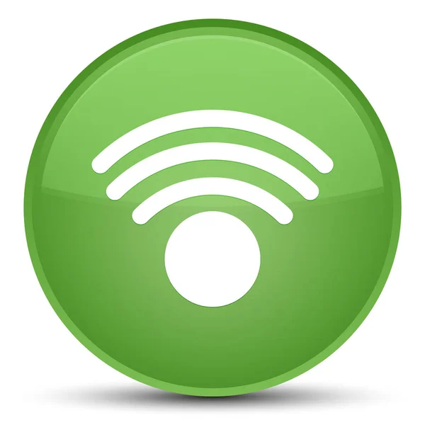 Wifi icon special soft green round button — Stock Photo, Image