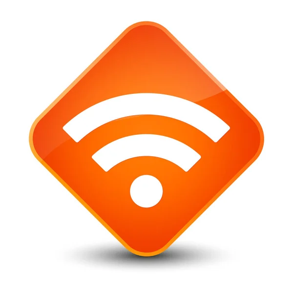 Wifi アイコン エレガントなオレンジ色のダイヤモンド ボタン — ストック写真