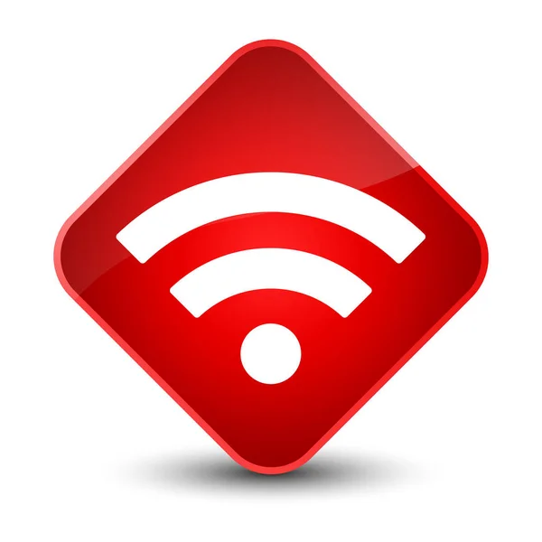 Wifi アイコン エレガントな赤いダイヤ ボタン — ストック写真