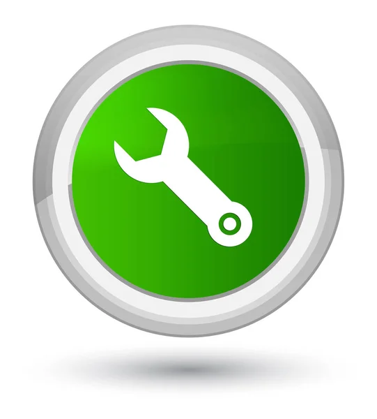 Klíč na ikonu hlavní zelené kulaté tlačítko — Stock fotografie