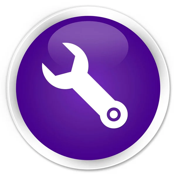 Skiftnyckel ikonen premium lila runda knappen — Stockfoto