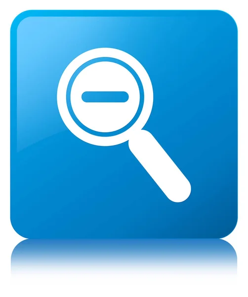 Zoom ícone ciano botão quadrado azul — Fotografia de Stock