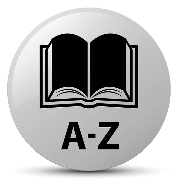 A-Z (icono del libro) botón redondo blanco — Foto de Stock