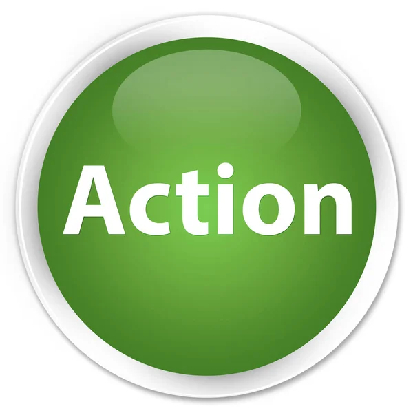 Action premium soft green round button — Stock Photo, Image