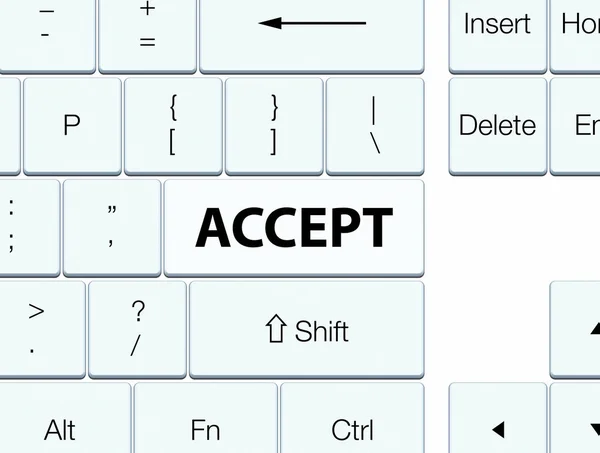 Aceite o botão de teclado branco — Fotografia de Stock