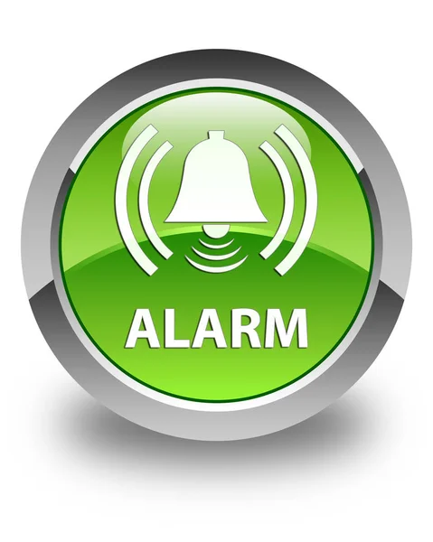 Alarm (bell icon) glossy green round button