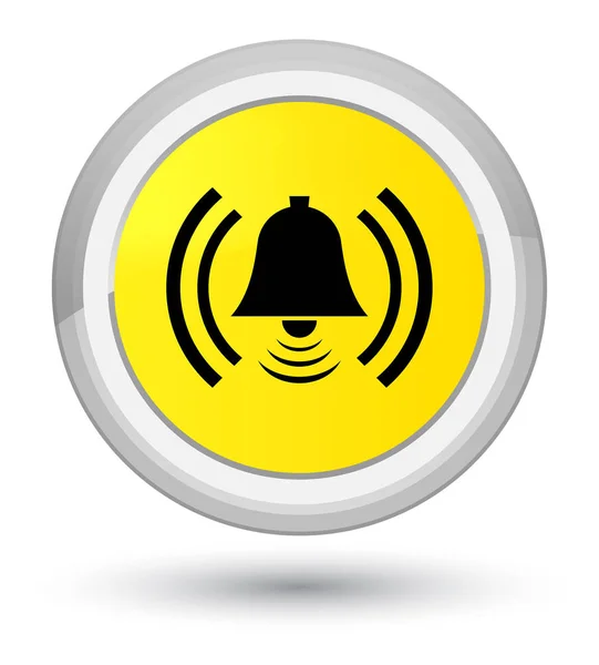 Icono de alarma botón redondo amarillo primo —  Fotos de Stock
