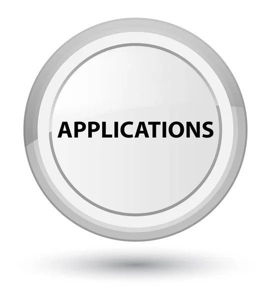 Applications prime white round button — Stock Photo, Image