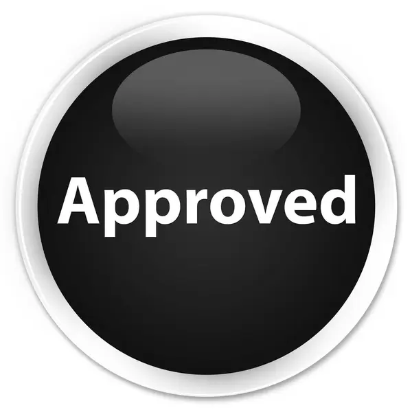 Goedgekeurde premium zwart ronde knop — Stockfoto