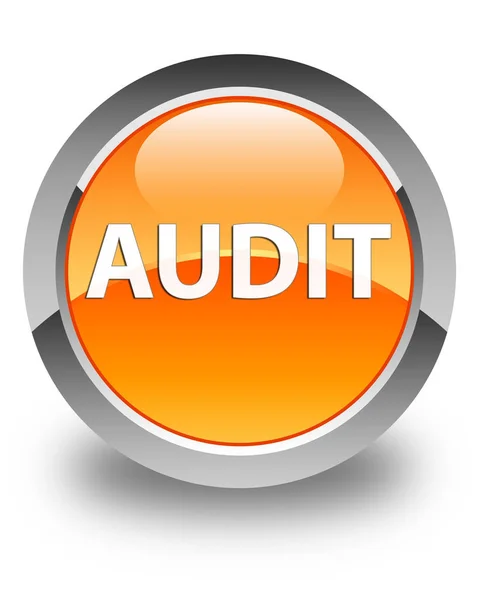Audit glossy orange round button — Stock Photo, Image
