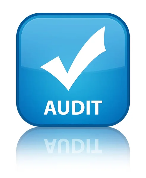 Audit (Validierungssymbol) spezielle cyanblaue quadratische Taste — Stockfoto