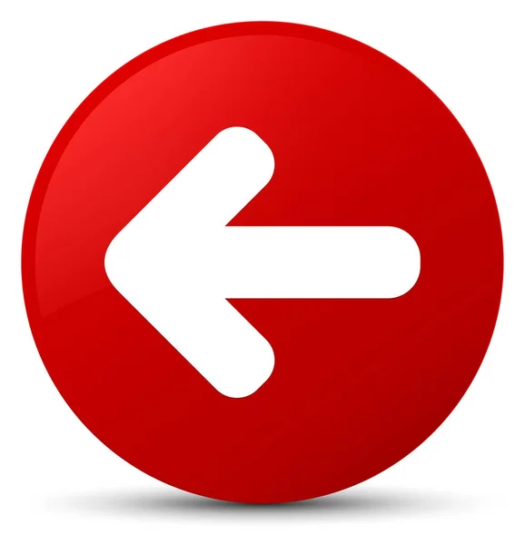 Ícone de seta traseira botão redondo vermelho — Fotografia de Stock