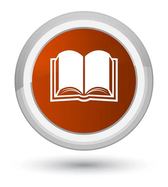Książka ikona prime brązowy okrągły przycisk — Zdjęcie stockowe