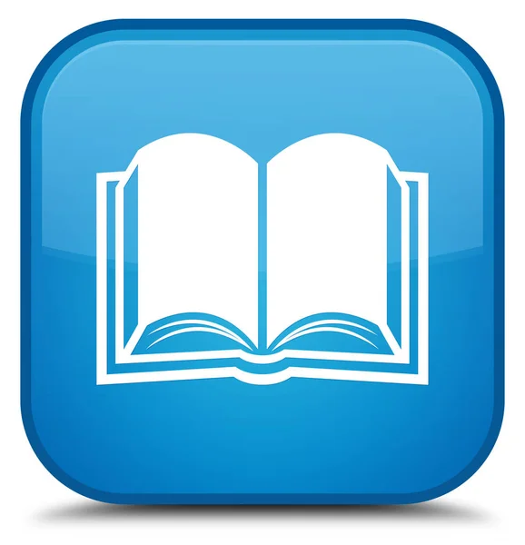 Book icon special cyan blue square button — Stock Photo, Image