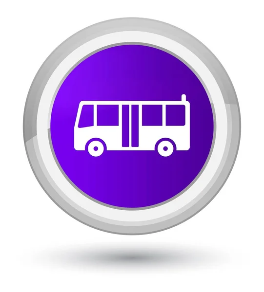 Buss ikonen prime lila runda knappen — Stockfoto
