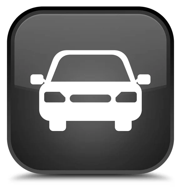 Autó ikon különleges fekete négyzet gomb — Stock Fotó