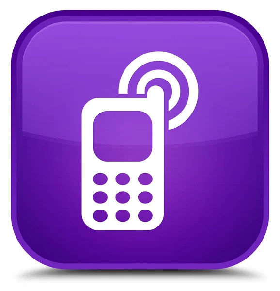 Cep telefonu zil simgesini özel mor kare düğme