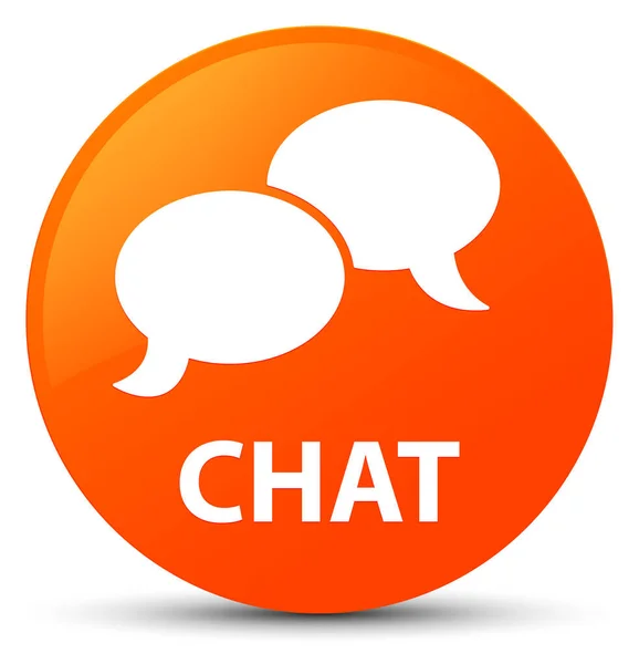 Chat naranja botón redondo — Foto de Stock