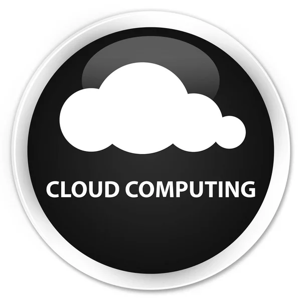 Pulsante rotondo nero premium cloud computing — Foto Stock