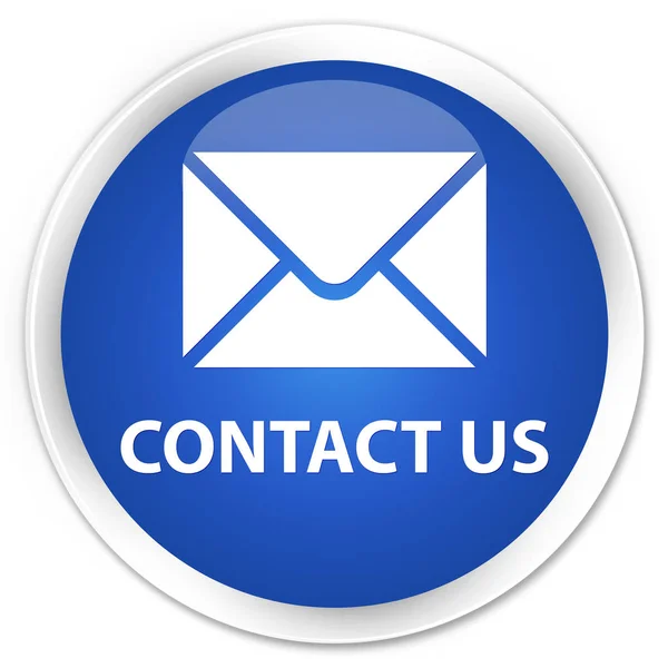 Kontaktieren Sie uns (E-Mail-Symbol) Premium blauer runder Knopf — Stockfoto