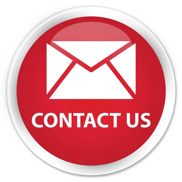 Contact us (email icon) premium red round button — Stock Photo, Image