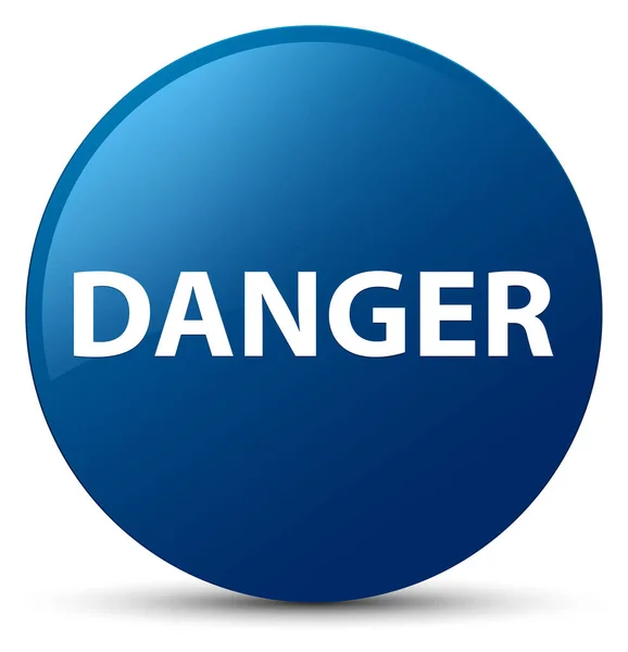 Danger blue round button — Stock Photo, Image