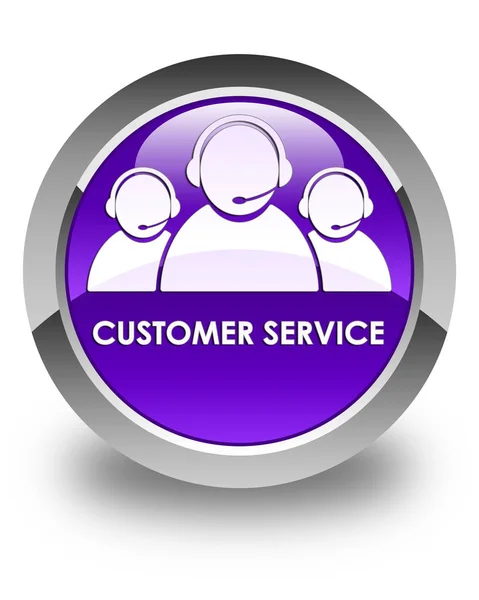 Customer service (team icon) glossy purple round button — Stock Photo, Image