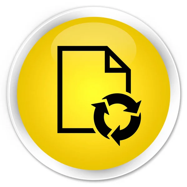 Dokument procesu ikona premium žluté kulaté tlačítko — Stock fotografie
