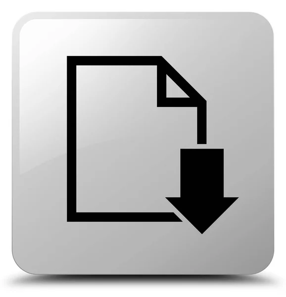 Ladda ner dokument ikon vita fyrkantiga knappen — Stockfoto