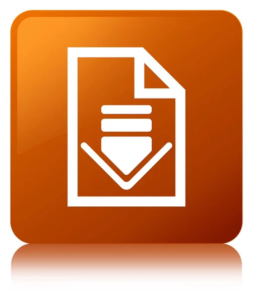 Baixar documento ícone marrom botão quadrado — Fotografia de Stock