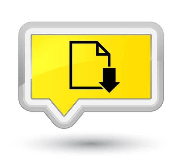 ダウンロード ドキュメント アイコン プライムの黄色いバナー ボタン — ストック写真