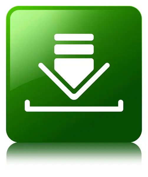 ダウンロード アイコン緑正方形ボタン — ストック写真