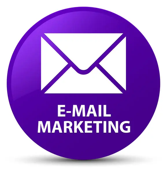 E-mail marketing viola pulsante rotondo — Foto Stock