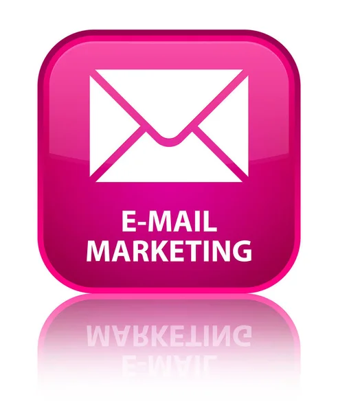 E-mail marketing specjalny przycisk różowy kwadrat — Zdjęcie stockowe