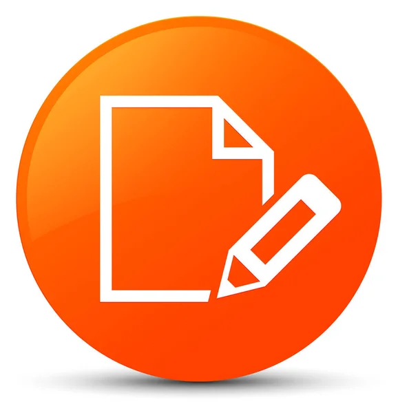 Belge simgesi düğmesini turuncu Düzenle — Stok fotoğraf