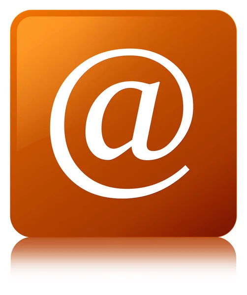 Ícone de endereço de e-mail marrom botão quadrado — Fotografia de Stock
