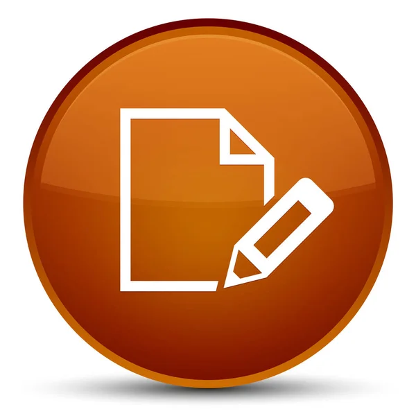 Edit document icon special brown round button