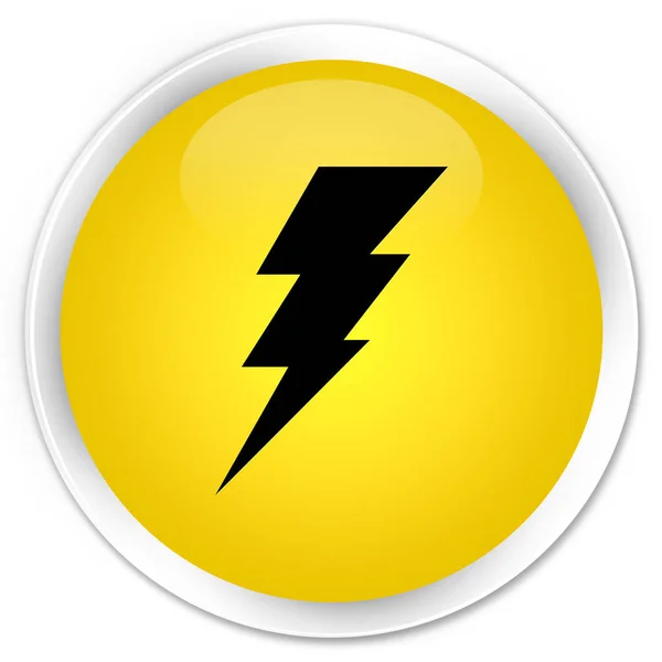 Icono de electricidad botón redondo amarillo premium — Foto de Stock
