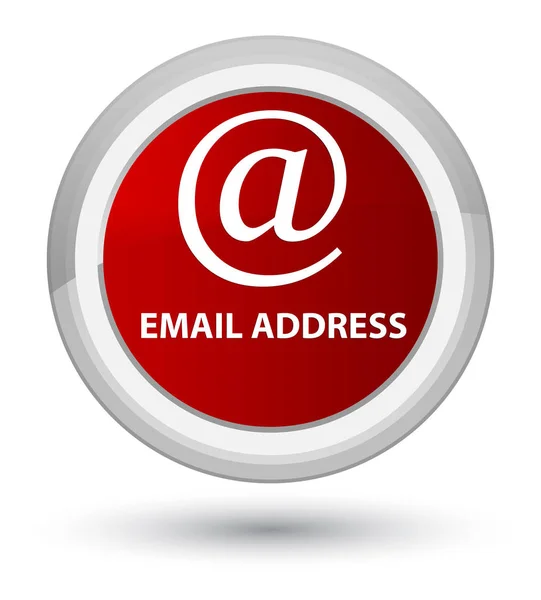 E-mail adres główny czerwony okrągły przycisk — Zdjęcie stockowe