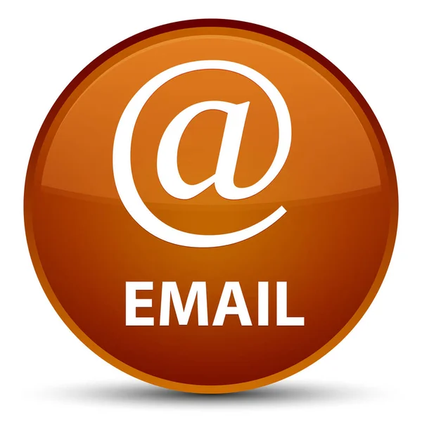 Ειδική καφέ στρογγυλό κουμπί ηλεκτρονικού ταχυδρομείου (διεύθυνση εικονίδιο) — Φωτογραφία Αρχείου