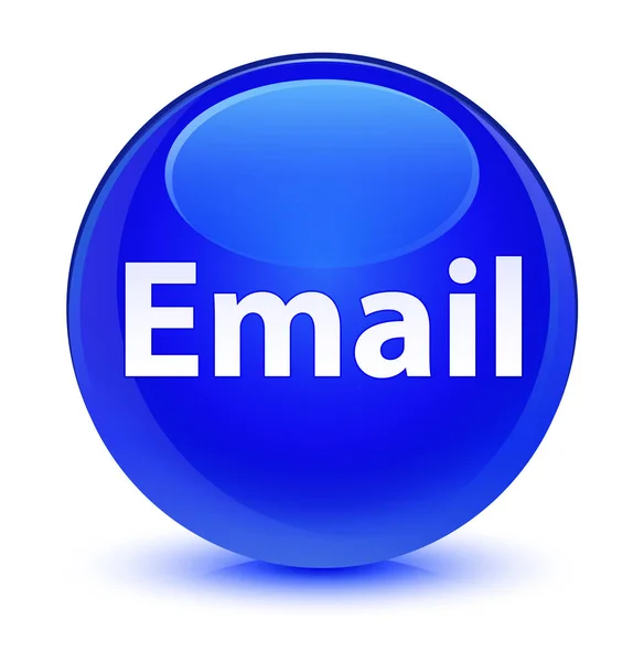 Електронна пошта скляно-блакитна кругла кнопка — стокове фото