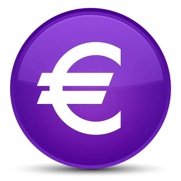 Значок знака евро специальная пурпурная кнопка — стоковое фото
