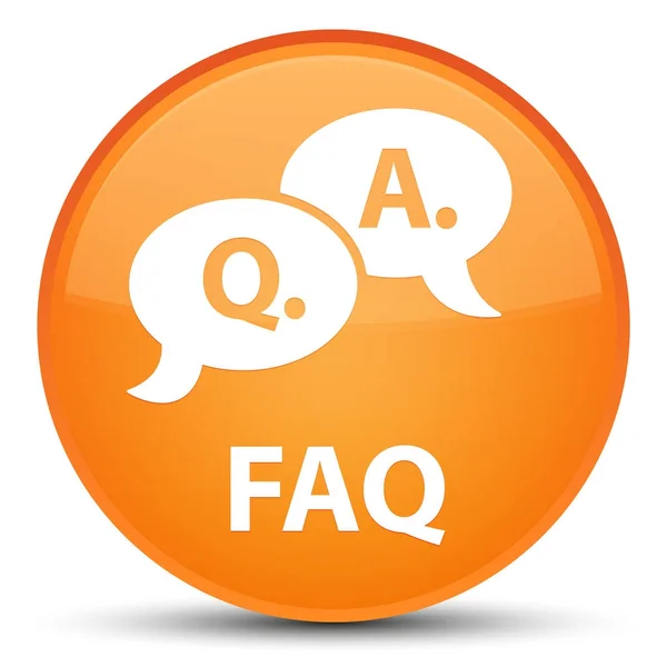 Faq (question answer bubble icon) special orange round button
