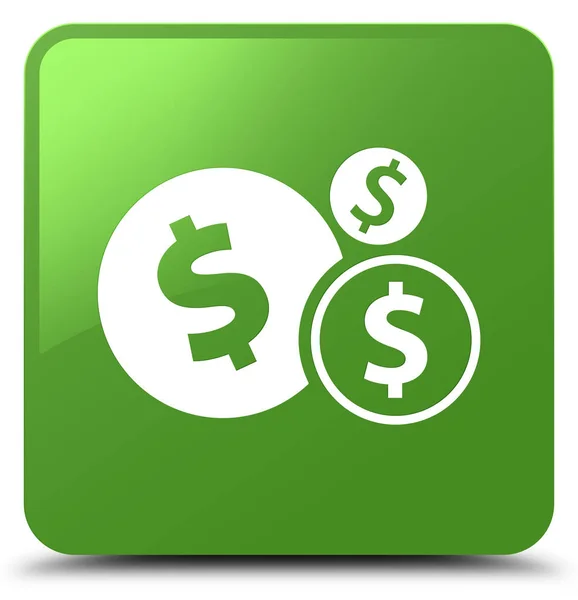 Finanzas dólar signo icono suave botón cuadrado verde —  Fotos de Stock