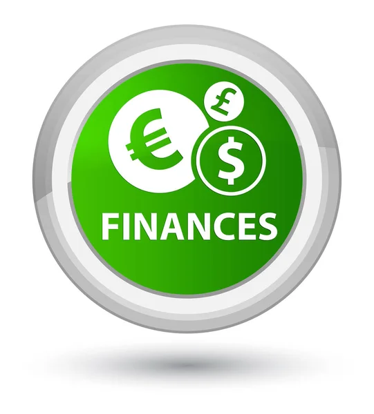 Finanças (sinal do euro) botão redondo verde principal — Fotografia de Stock