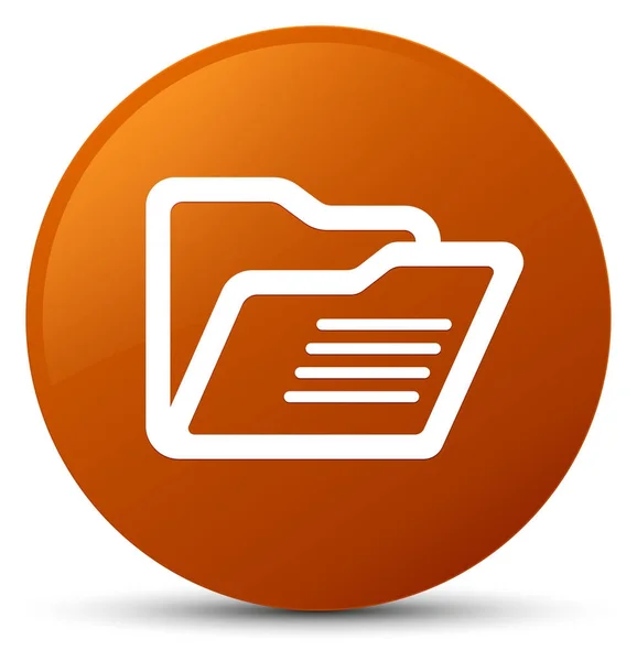 Folder icon brown round button — Stock Photo, Image