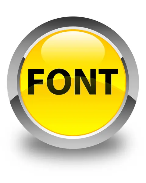 Γυαλιστερό κίτρινο στρογγυλό κουμπί γραμματοσειράς — Φωτογραφία Αρχείου