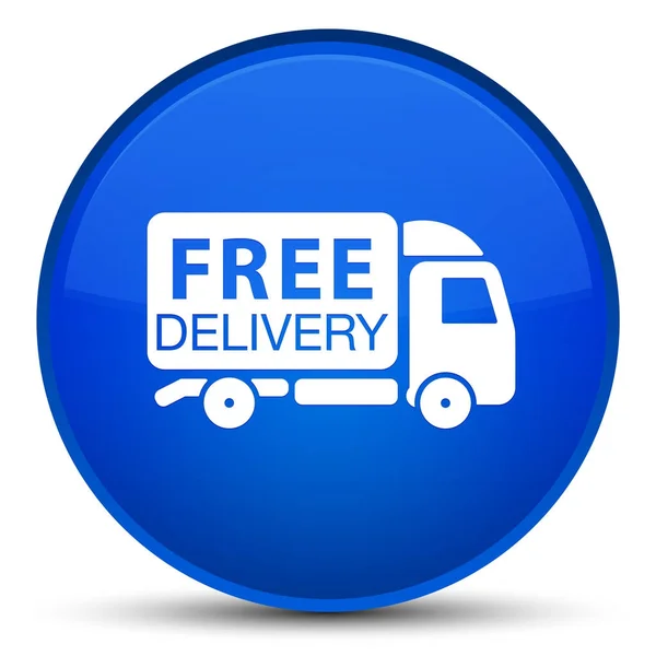 Free delivery truck icon special blue round button — Stock Photo, Image