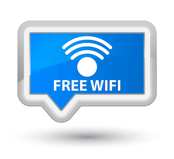 Free wifi prime cyan blue banner botón — Foto de Stock